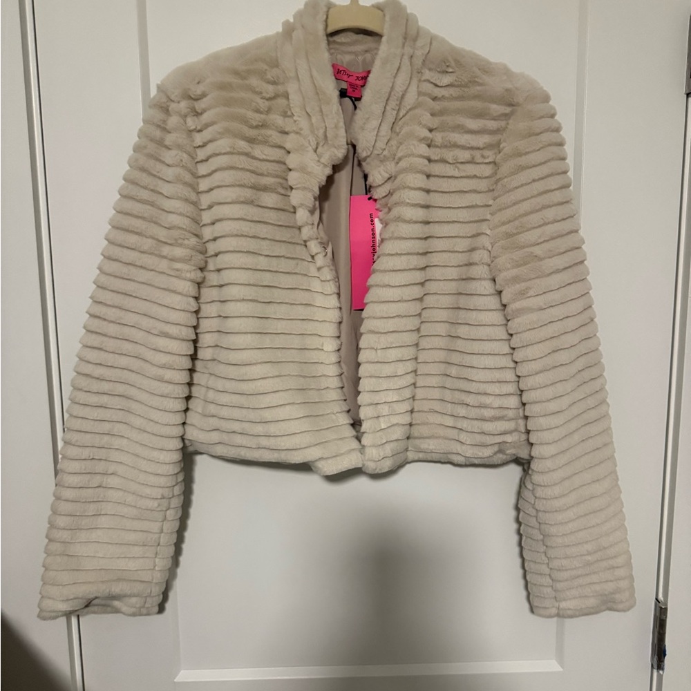 Betsey Johnson Cream Teddy Jacket